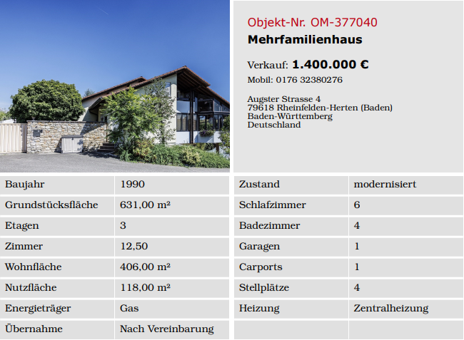 Modernisiertes Mehrfamilienhaus mit viel Glas und Natursteinfassade im Sonnenschein