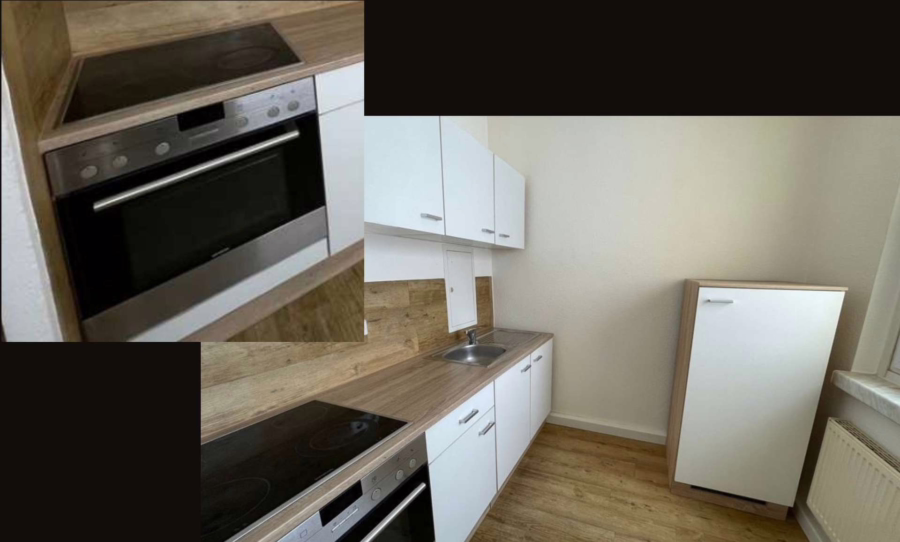 Einbauküche mit E-Herd - RESERVIERT!!! Gut vermietete 1-Raum-Wohnung mit EBK, Balkon, Stellplatz und Kellerabteil in Gera